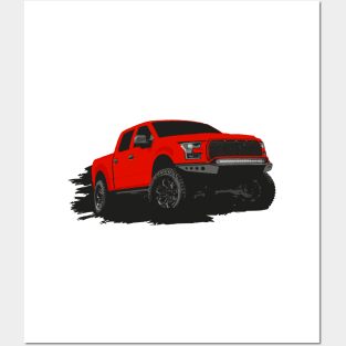 Red Raptor pickup Posters and Art